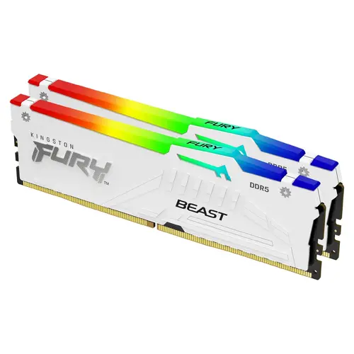 Kingston 64GB 5200MT/s DDR5 CL36 DIMM (Kit of 2) FURY Beast White RGB EXPO
