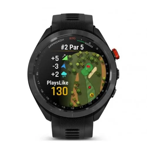 Garmin Approach® S70 - Approach® S70 - 47 мм черен керамичен безел с черна силиконова каишка 010-02746-12 - image 1
