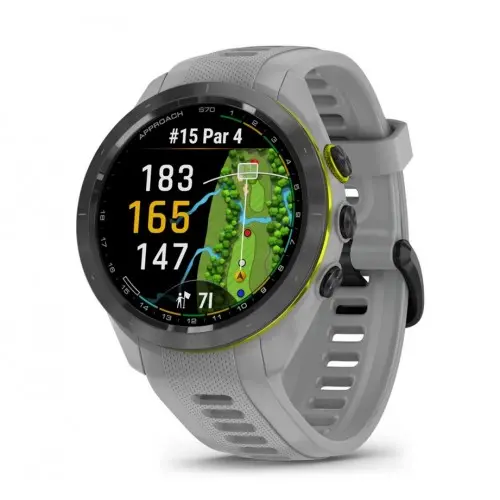 Garmin Approach® S70 - Approach® S70 - 42 мм черен керамичен безел с Powder Grey силиконова каишка 010-02746-11