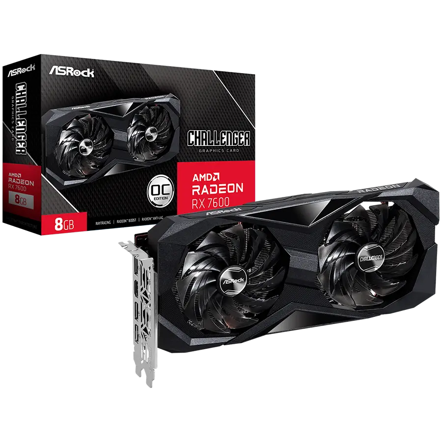 Видео карта ASROCK RX 7600 Challenger OC 8GB GDDR6