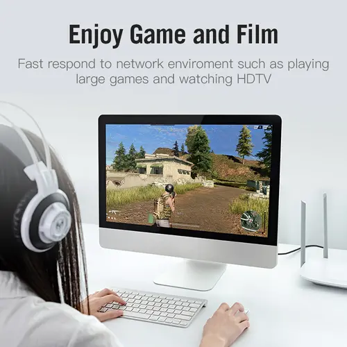 Vention Кабел LAN SSTP Cat.7 Patch Cable - 3M Black 10Gbps - ICDBI - image 2