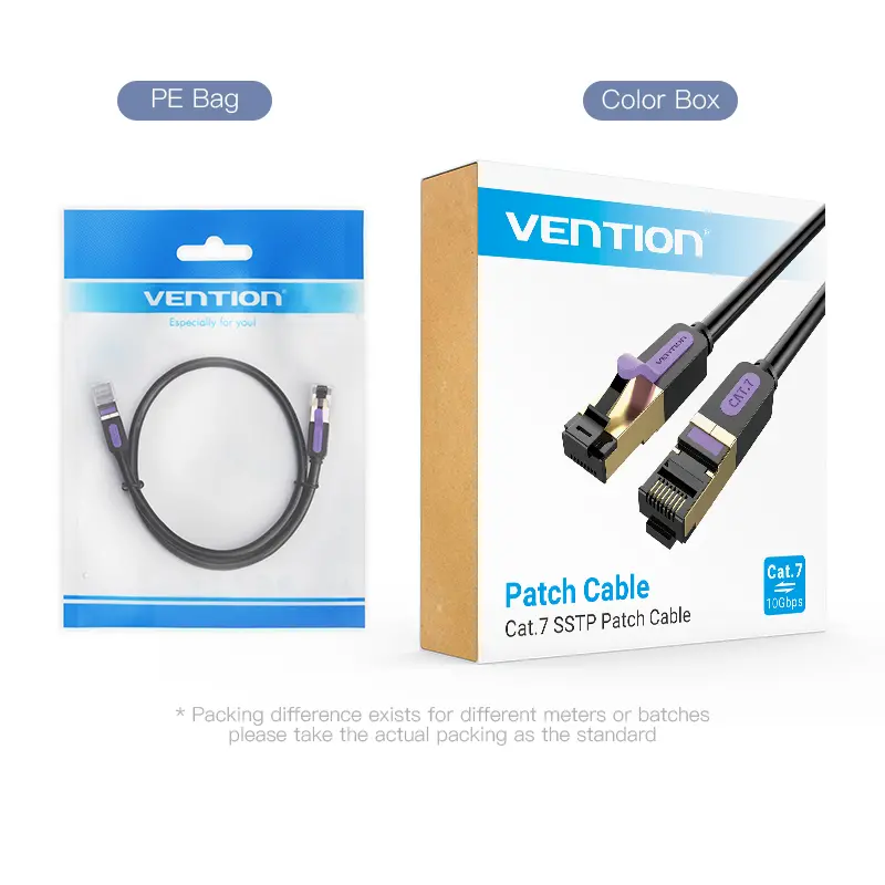 Vention Кабел LAN SSTP Cat.7 Patch Cable - 3M Black 10Gbps - ICDBI - image 9
