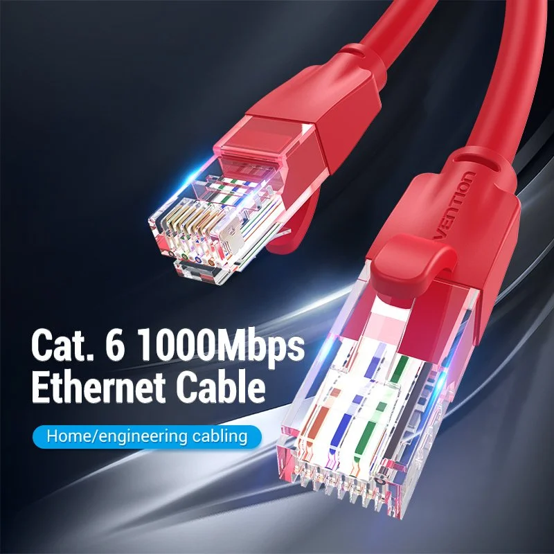 Vention Кабел LAN UTP Cat.6 Patch Cable - 2M Red - IBERH - image 1