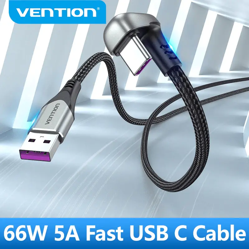 Vention Кабел USB 3.1 Type-C / USB 2.0 AM - 1M Black U-Shaped, Aluminum Alloy 5A - COHHF - image 2