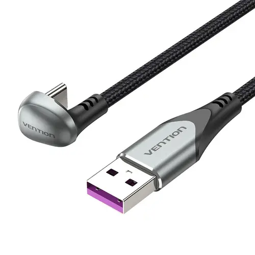 Vention Cablu USB 3.1 Type-C / USB 2.0 AM - 1M Negru în formă de U, aliaj de aluminiu 5A - COHHF