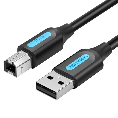 Vention Καλώδιο USB 2.0 A Αρσενικό σε B Αρσενικό, Μαύρο 0.5m - COQBD - 1