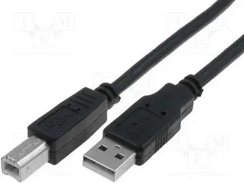VCom Cablu USB 2.0 AM / BM Negru - CU201-B-3m - 1