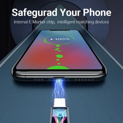 Vention Кабел USB 2.0 Type-C to Type-C - 0.5M Black 5A Fast Charge - COTBD - image 7