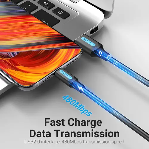 Vention Кабел USB 3.1 Type-C / USB 2.0 AM - 0.5M Black 5A Fast Charge - CORBD - image 6