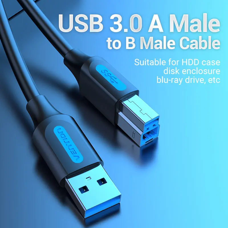 Vention Кабел USB 3.0 AM / BM - 1.5M Black - COOBG - image 1