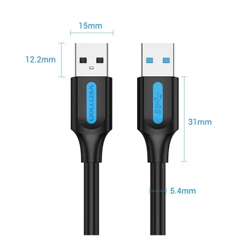 Vention Кабел USB 3.0 AM / AM - 1.5M Black - CONBG - image 12