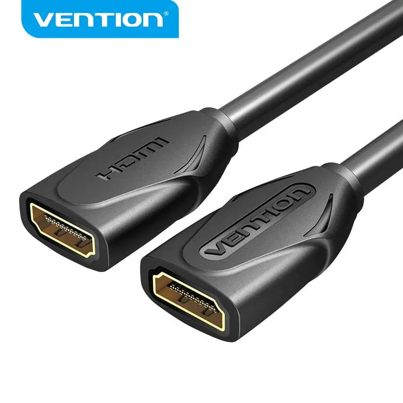 Vention cablu prelungitor HDMI v2.0, mamă la mamă 0.5M, negru, auriu - AAXBD