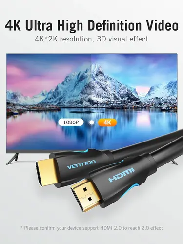 Vention кабел Cable HDMI 2.0 15.0m - 4K/60Hz Black - VAA-M02-B1500 - image 5