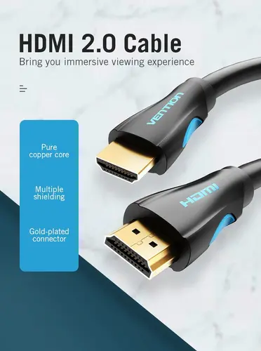 Vention Cablu HDMI 2.0 15.0m - 4K/60Hz negru - VAA-M02-B1500 - 7