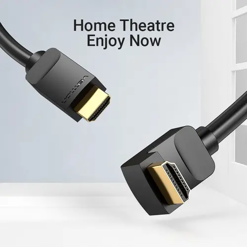 Vention Cablu HDMI unghi drept 90 de grade v2.0 M / M 4K/60Hz placat cu aur - 2M negru - AARBH - 15