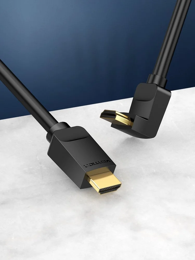 Vention Кабел HDMI Right Angle 90 Degree v2.0 M / M 4K/60Hz Gold - 2M Black - AARBH - image 15