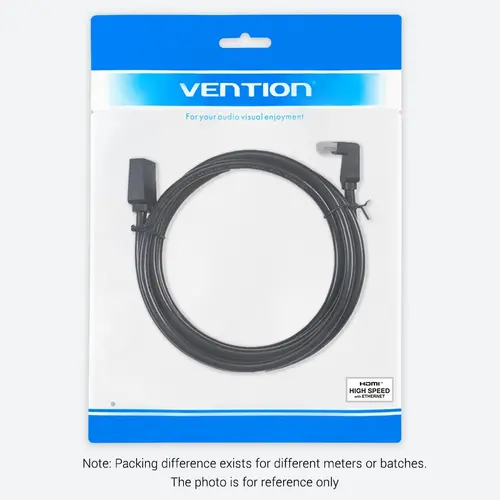 Vention Καλώδιο HDMI γωνιακό 90 μοιρών v2.0 M / M 4K/60Hz επιχρυσωμένο - 2M μαύρο - AARBH - 17