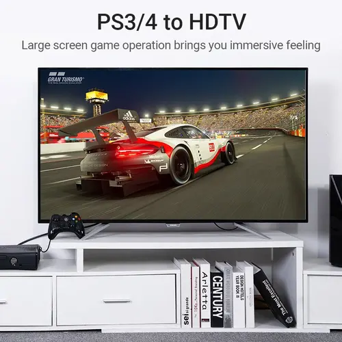 Vention Καλώδιο HDMI γωνιακό 90 μοιρών v2.0 M / M 4K/60Hz επιχρυσωμένο - 2M μαύρο - AARBH - 9