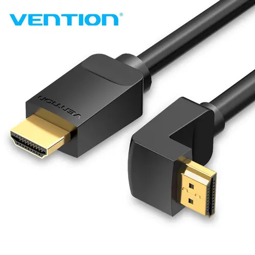 Vention Cablu HDMI unghi drept 270 de grade v2.0 M / M 4K/60Hz placat cu aur - 1.5M negru - AAQBG - 1