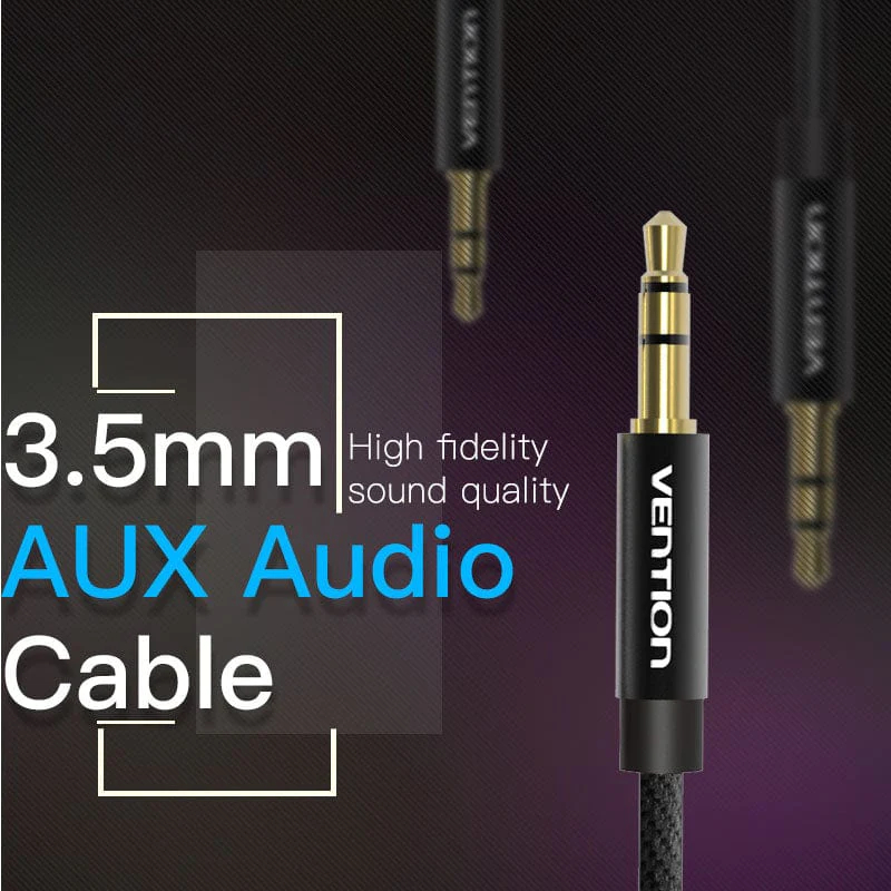 Vention Аудио Кабел Fabric Braided 3.5mm M/M Audio Cable 1.5m - BAGBG - image 2