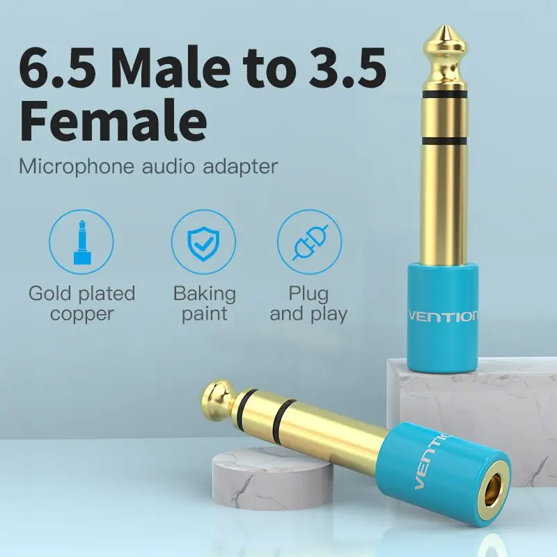 Vention адаптер Adapter Audio 6.5mm M / 3.5mm F - Blue - VAB-S01-L - image 1