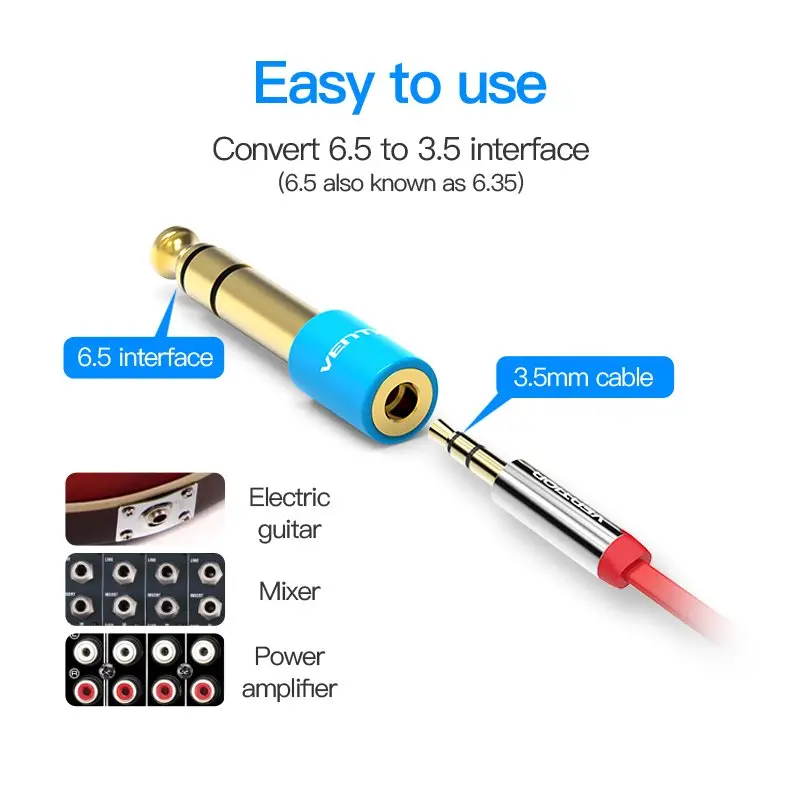 Vention адаптер Adapter Audio 6.5mm M / 3.5mm F - Blue - VAB-S01-L - image 2