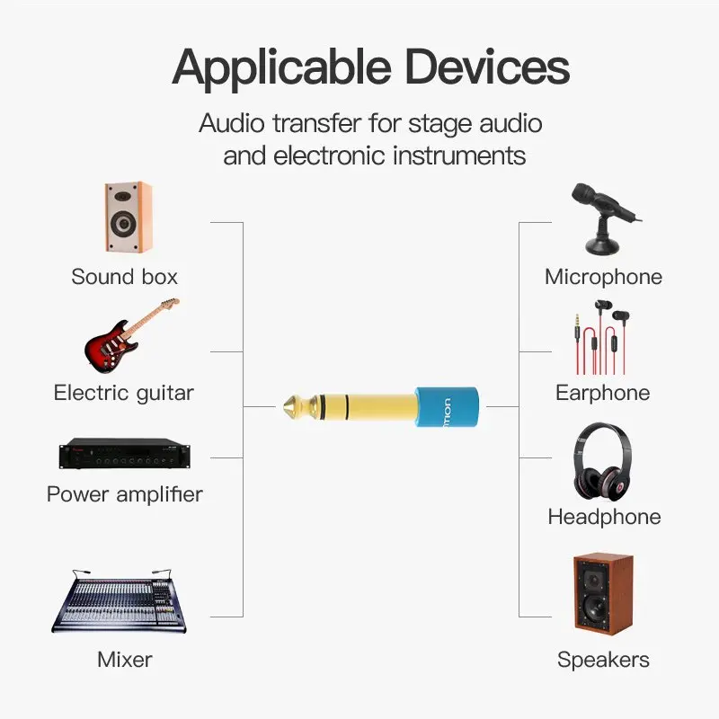 Vention адаптер Adapter Audio 6.5mm M / 3.5mm F - Blue - VAB-S01-L - image 6