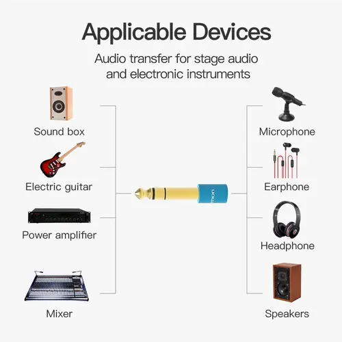 Vention адаптер Adapter Audio 6.5mm M / 3.5mm F - Blue - VAB-S01-L - image 6