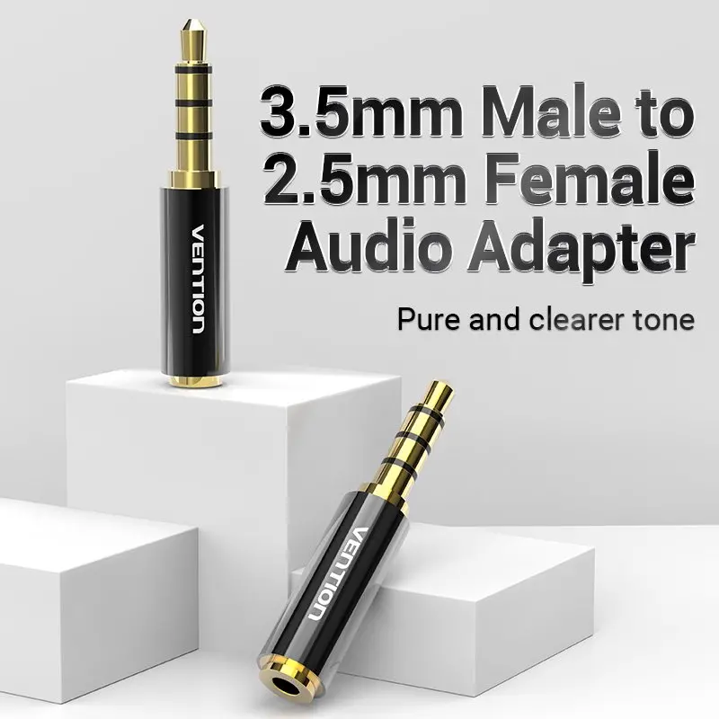 Vention адаптер Adapter Audio 3.5mm M / 2.5mm F Black Metal - BFBB0 - image 1