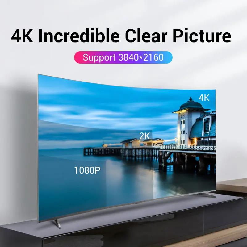 Vention Кабел Cable - Display Port v1.2 DP M / M Black 4K 1M - HACBF - image 3