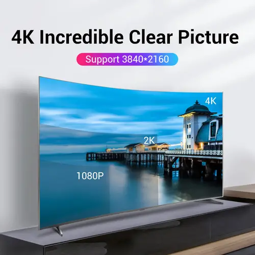 Vention Кабел Cable - Display Port v1.2 DP M / M Black 4K 1.5M - HACBG - image 3