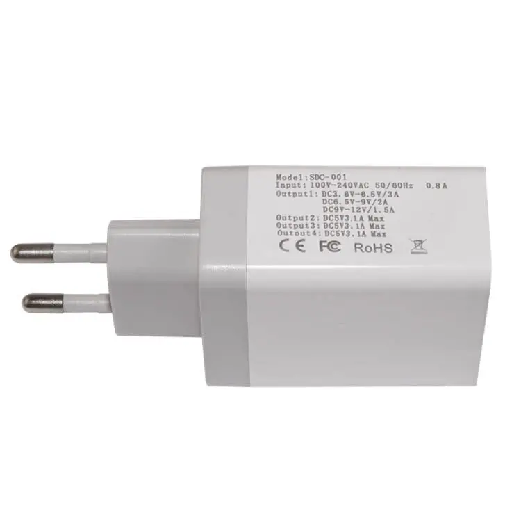 Makki γρήγορος φορτιστής - QC3.0+3xUSB 30W Λευκό - MAKKI-QC48W4 - image 4
