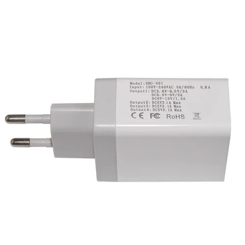 Makki бързо зарядно Fast Charger - QC3.0+3xUSB 30W White - MAKKI-QC48W4 - image 4