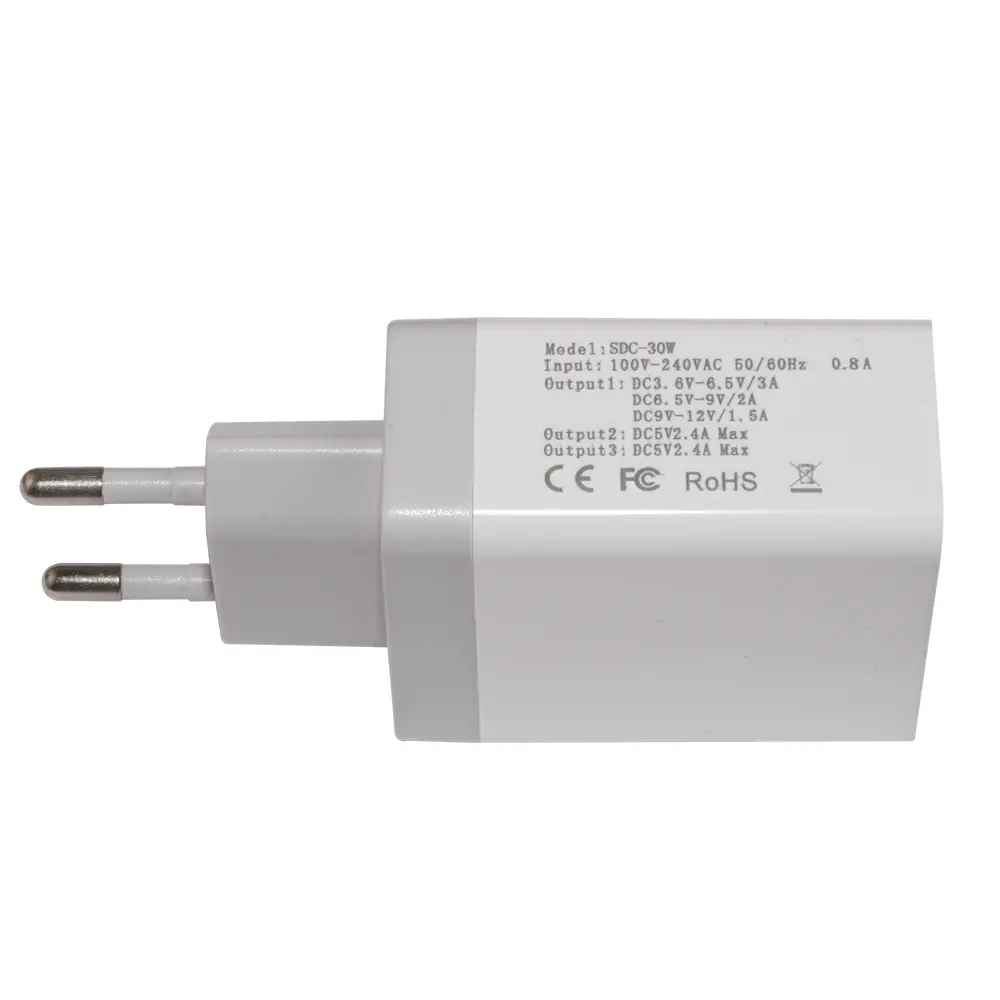 Makki încărcător rapid - QC3.0+2xUSB 30W Alb - MAKKI-QC30W3 - image 7