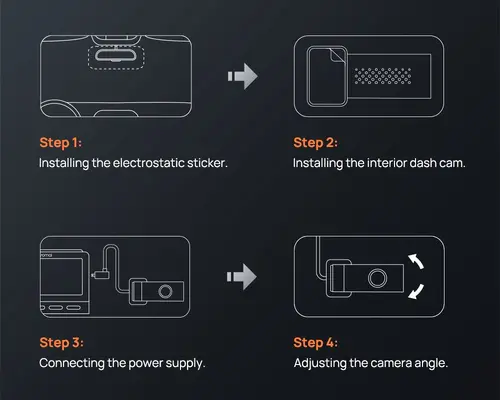 70mai Добавка за видеорегистратор Interior Dash Cam FC02 - for A400, A500S, A800S - image 9