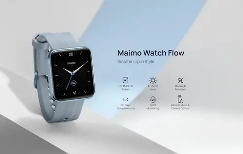 Maimo смарт часовник Smartwatch - Maimo Watch Flow - Metallic Black - SPO2, HeartRate, GPS - image 3