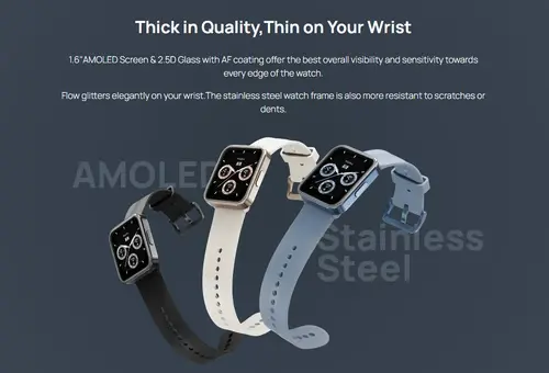 Maimo смарт часовник Smartwatch - Maimo Watch Flow - Metallic Black - SPO2, HeartRate, GPS - image 4