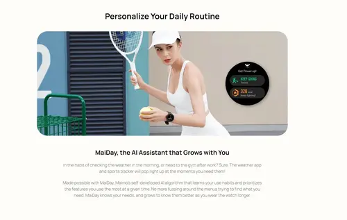 Maimo смарт часовник Smartwatch - Maimo Watch R GPS - Black, SPO2, HeartRate - image 10