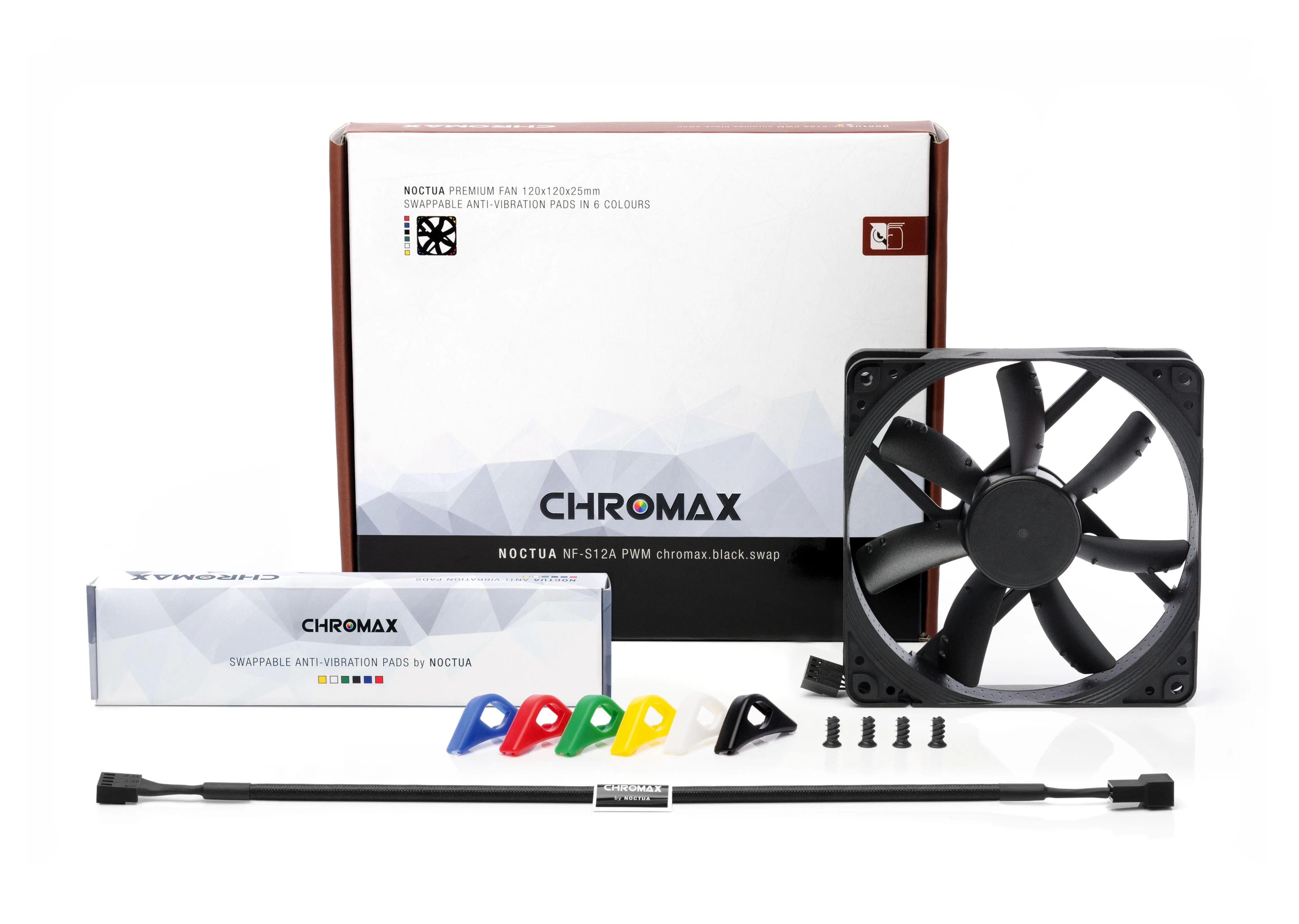 Noctua вентилатор Fan 120mm NF-S12A PWM Chromax.black.swap - image 2