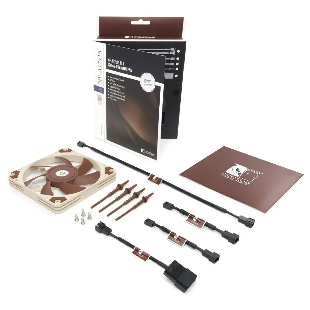 Noctua Вентилатор нископрофилен Fan 120x120x15mm NF-A12x15-FLX - image 3