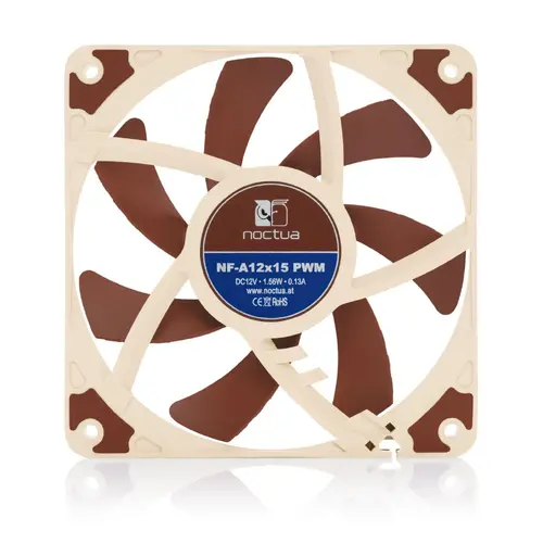 Noctua Вентилатор нископрофилен Fan 120x120x15mm NF-A12x15-PWM - image 3