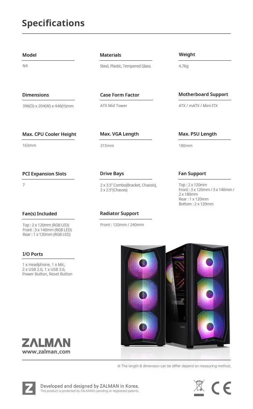 Zalman кутия за компютър Case ATX - N4 - RGB, Tempered Glass - image 17