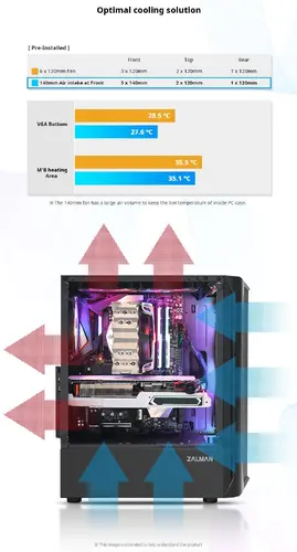Zalman Κουτί υπολογιστή Case ATX - N4 - RGB, Tempered Glass - 7