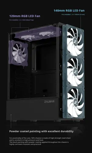 Zalman кутия за компютър Case ATX - N4 - RGB, Tempered Glass - image 7