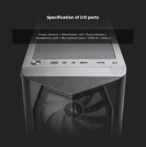 Zalman Κουτί υπολογιστή Case ATX - N4 - RGB, Tempered Glass - 10