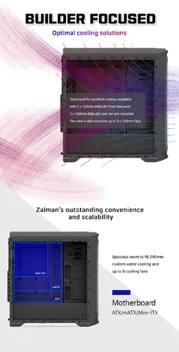 Zalman кутия за компютър Case ATX - N5 MF - 4 x 120mm Fixed RGB - image 8