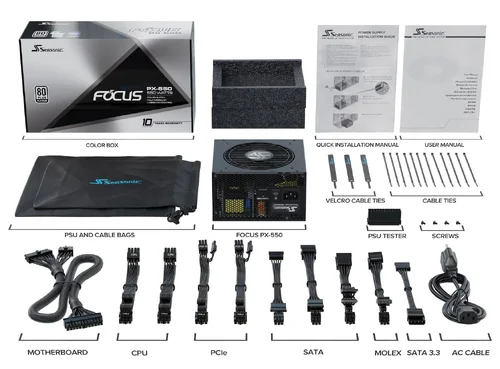 Seasonic захранване PSU 550W Platinium - FOCUS PX-550 - SSR-550PX - image 9