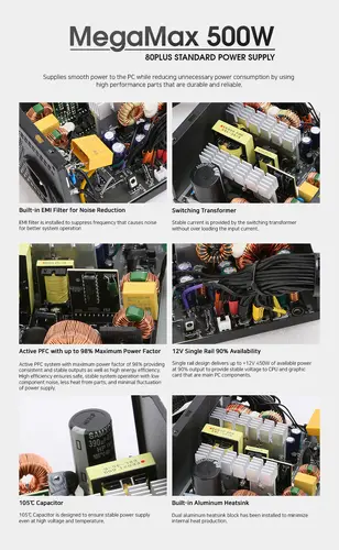 Zalman захранване PSU MegaMax 500W 80+ ZM500-TXII - image 8