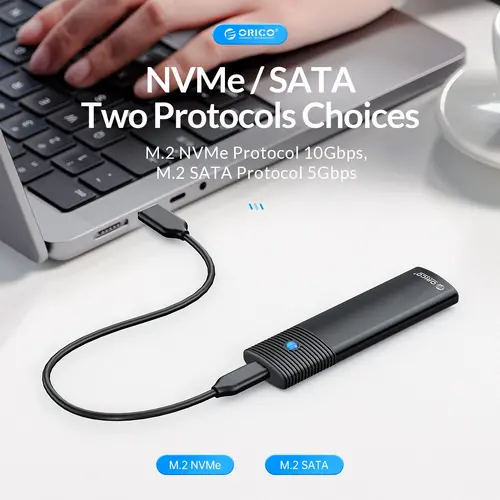 Orico външна кутия за диск Storage - Case - M.2 NVMe M/B key 10 Gbps Black - PWM2-G2 - image 3