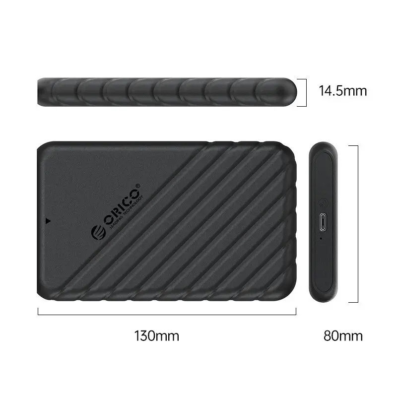 Orico външна кутия за диск Storage - Case - 2.5 inch TYPE C Black - 25PW1-C3-BK-EP - image 3